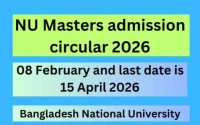 NU Masters admission circular 2026