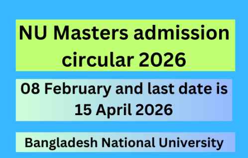 NU Masters admission circular 2026