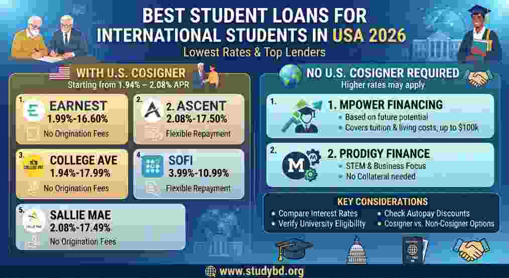 Best Student Loan for International Students in USA 2026