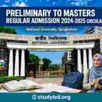 Preliminary to Masters Regular Admission Circular 2024-2025